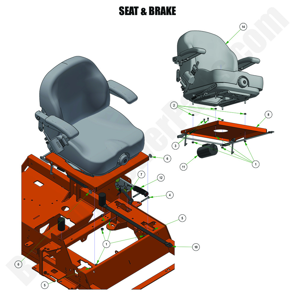 3495 - Bad Boy Mower Parts Lookup > 2024 > Renegade - Gas > Seat & Brake